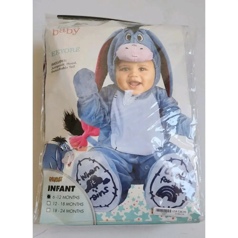 Disney's Baby Eeyore Costume Size 6/ 12 Months Spirit Halloween Winnie the Pooh